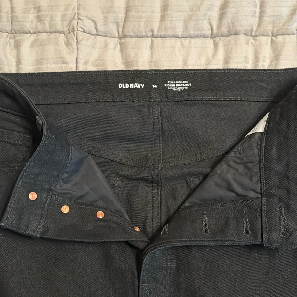Old Navy extra high rise kicker boot cut black jeans